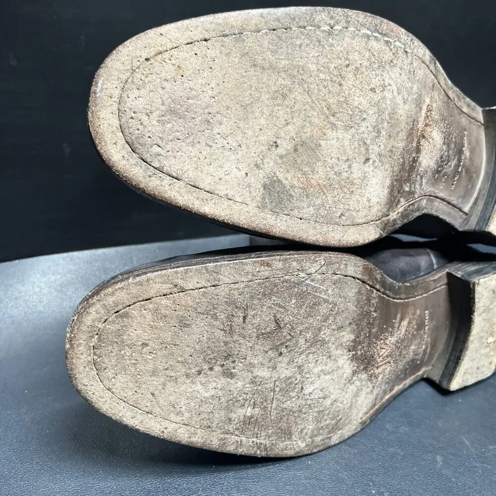John Varvatos Fleetwood Distressed Leather Chelsea Boot Mens Size 9 Smokey Gray
